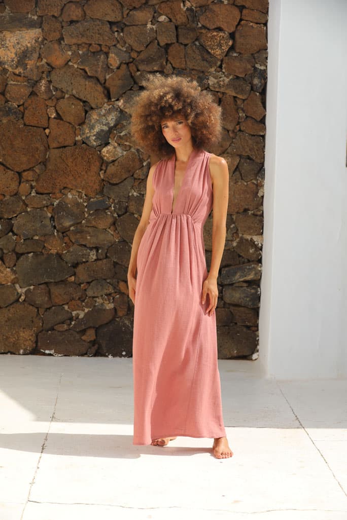 Robe décolleté Terracota